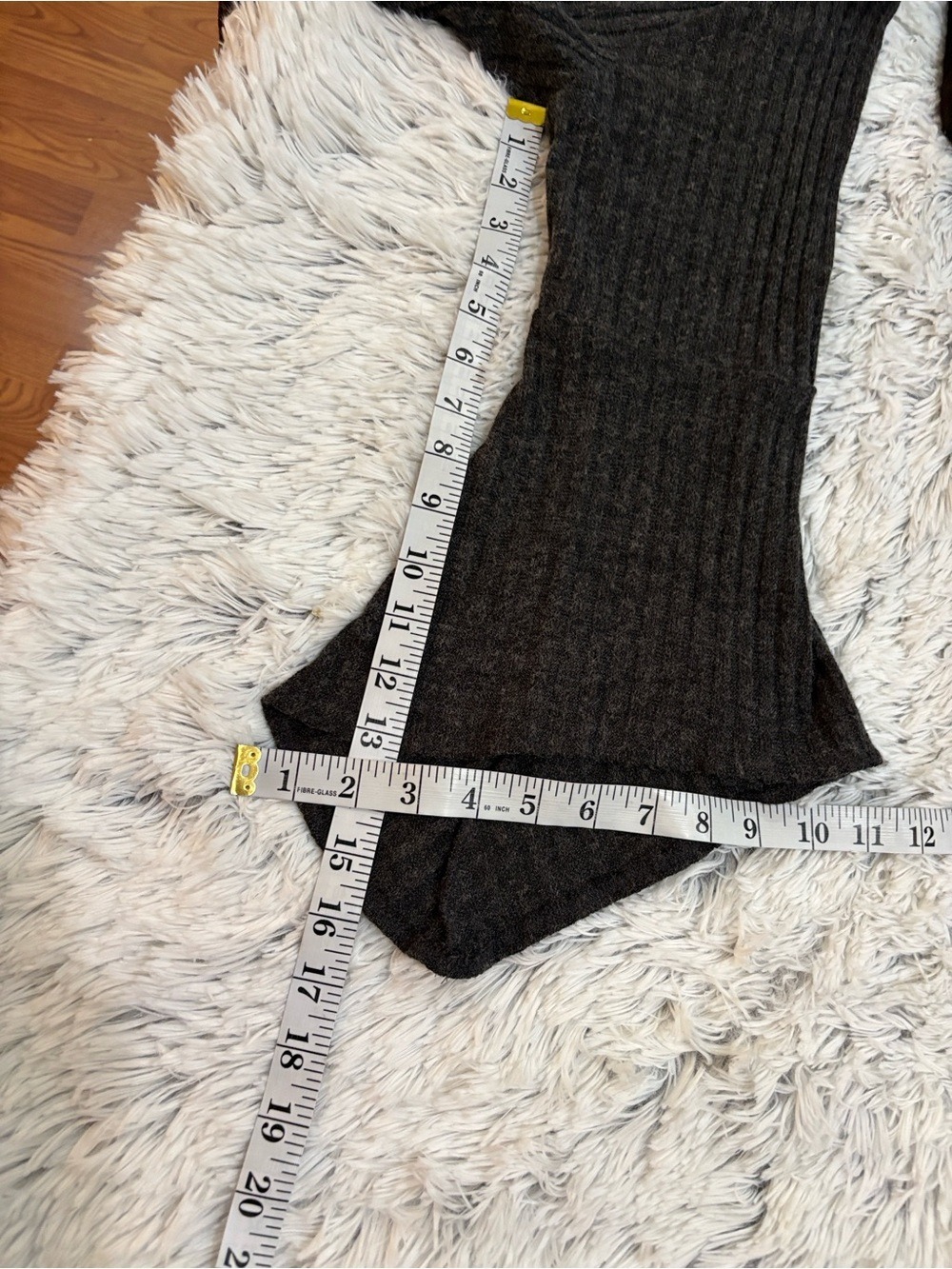 Relativity Charcoal Ribbed Open Front Cardigan XL Waterfall Hem - Picture 11 of 16